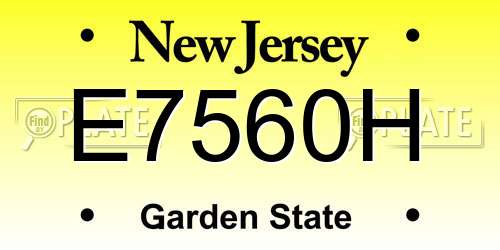 E7560H New Jersey License Plate