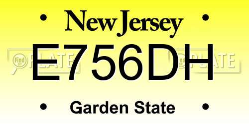 E756DH New Jersey License Plate