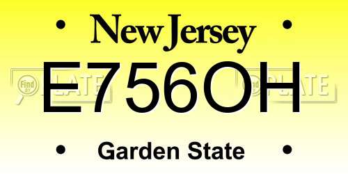 E756OH New Jersey License Plate