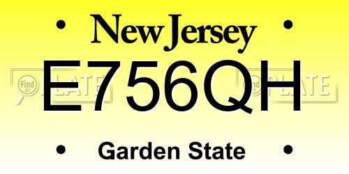 E756QH New Jersey License Plate