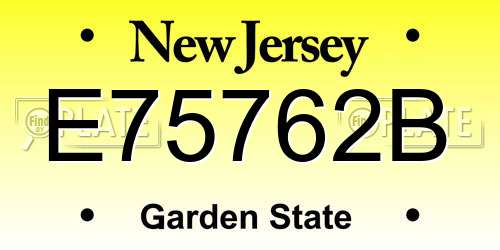 E75762B New Jersey License Plate