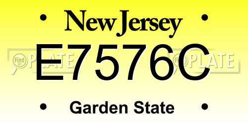 E7576C New Jersey License Plate