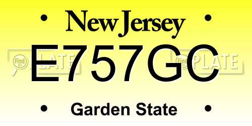 E757GC New Jersey License Plate