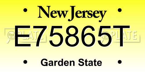 E75865T New Jersey License Plate