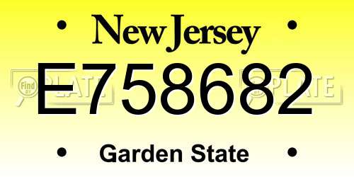 E758682 New Jersey License Plate