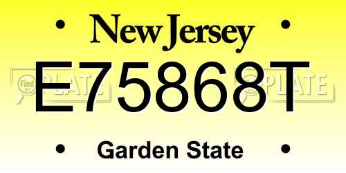 E75868T New Jersey License Plate