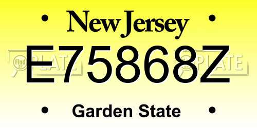 E75868Z New Jersey License Plate