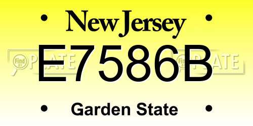 E7586B New Jersey License Plate