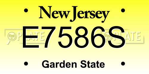 E7586S New Jersey License Plate