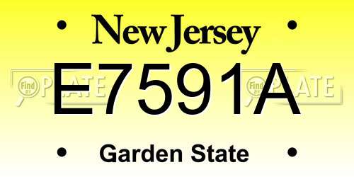 E7591A New Jersey License Plate