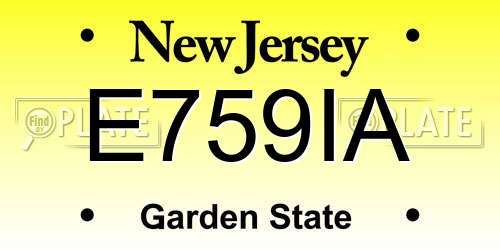 E759IA New Jersey License Plate
