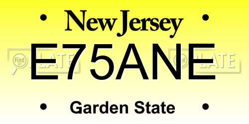 E75ANE New Jersey License Plate