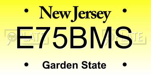 E75BMS New Jersey License Plate