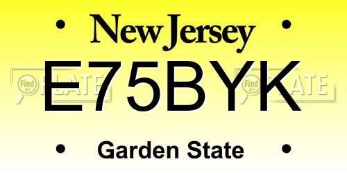 E75BYK New Jersey License Plate