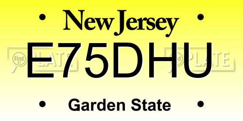 E75DHU New Jersey License Plate