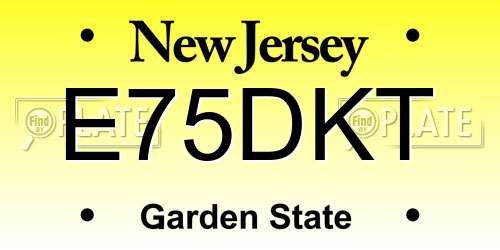 E75DKT New Jersey License Plate