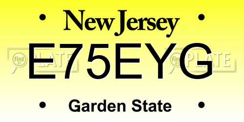 E75EYG New Jersey License Plate