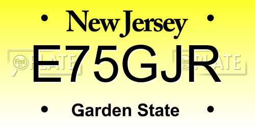 E75GJR New Jersey License Plate