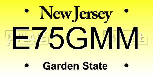 E75GMM New Jersey License Plate
