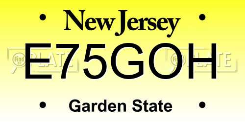 E75GOH New Jersey License Plate