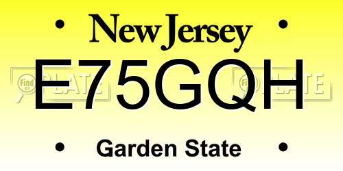E75GQH New Jersey License Plate