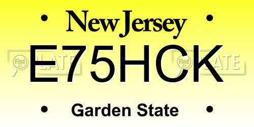 E75HCK New Jersey License Plate