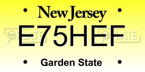 E75HEF New Jersey License Plate