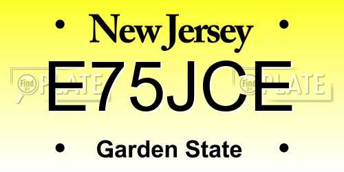 E75JCE New Jersey License Plate