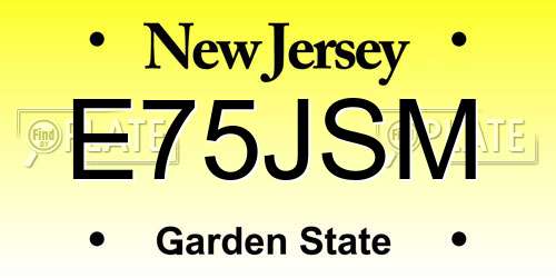 E75JSM New Jersey License Plate