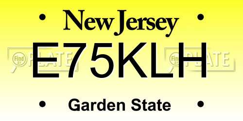 E75KLH New Jersey License Plate