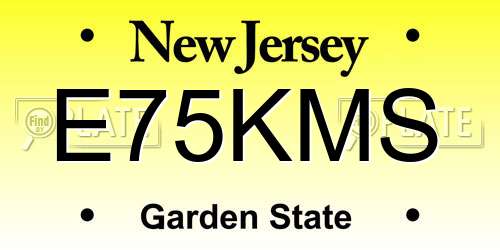 E75KMS New Jersey License Plate