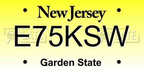 E75KSW New Jersey License Plate