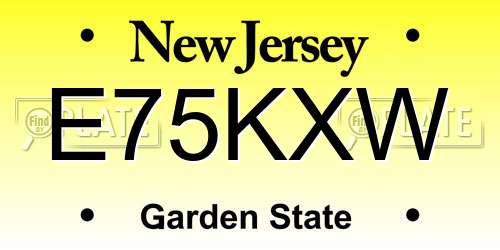 E75KXW New Jersey License Plate