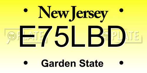 E75LBD New Jersey License Plate