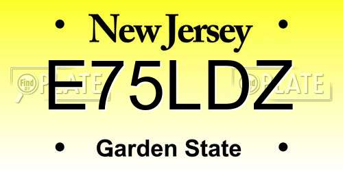 E75LDZ New Jersey License Plate