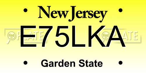 E75LKA New Jersey License Plate