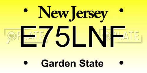 E75LNF New Jersey License Plate