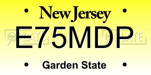 E75MDP New Jersey License Plate