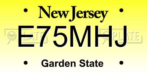 E75MHJ New Jersey License Plate