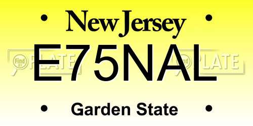 E75NAL New Jersey License Plate