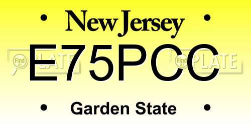 E75PCC New Jersey License Plate