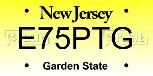 E75PTG New Jersey License Plate