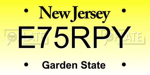 E75RPY New Jersey License Plate