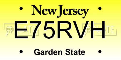 E75RVH New Jersey License Plate