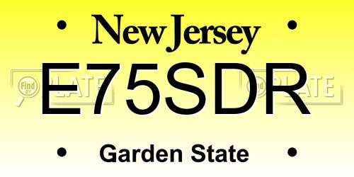 E75SDR New Jersey License Plate