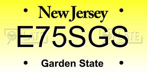 E75SGS New Jersey License Plate