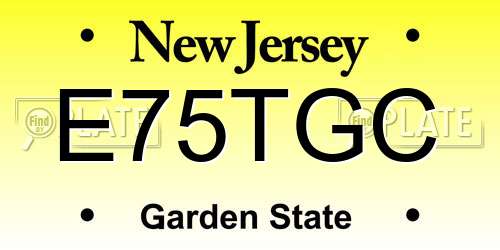 E75TGC New Jersey License Plate