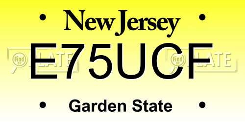 E75UCF New Jersey License Plate