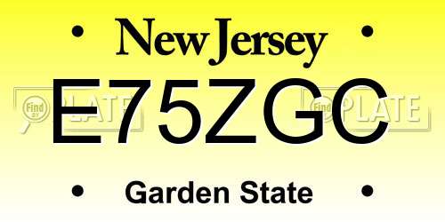 E75ZGC New Jersey License Plate