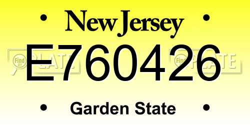 E760426 New Jersey License Plate